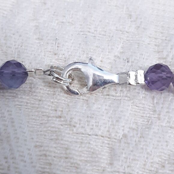 🆕️ 18" Colorful Purple Fluorite Beaded Crystal Stone Necklace blue pink gray - Picture 6 of 8